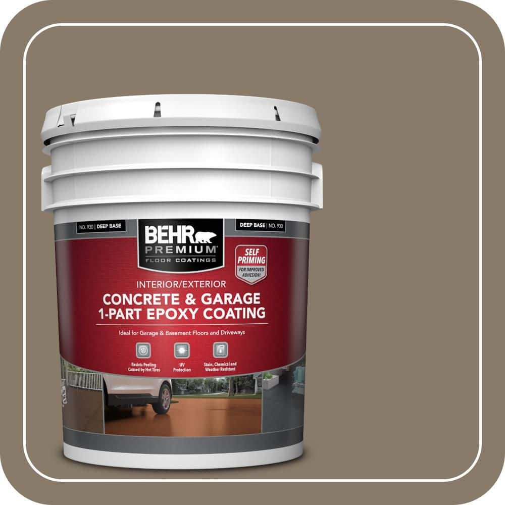 BEHR PREMIUM 5 gal. #PPU7-24A Hiking Trail Self-Priming 1-Part Epoxy Satin Interior/Exterior Concrete and Garage Floor Paint