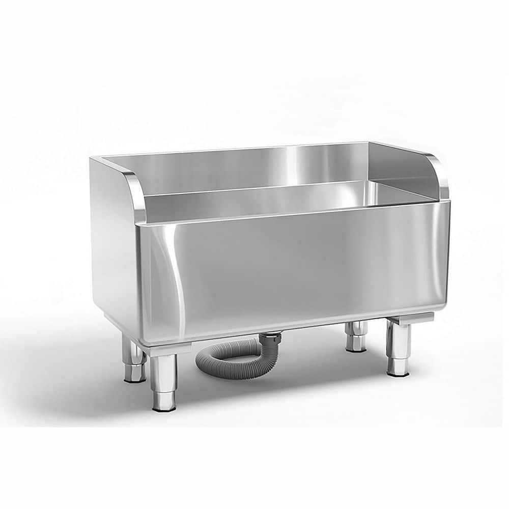 Wudkey 16.1 in. D x 31.49 in. W Stainless Steel Freestanding Floor Mop Basin, Mounted Laundry Sink for Commercial Use (1)