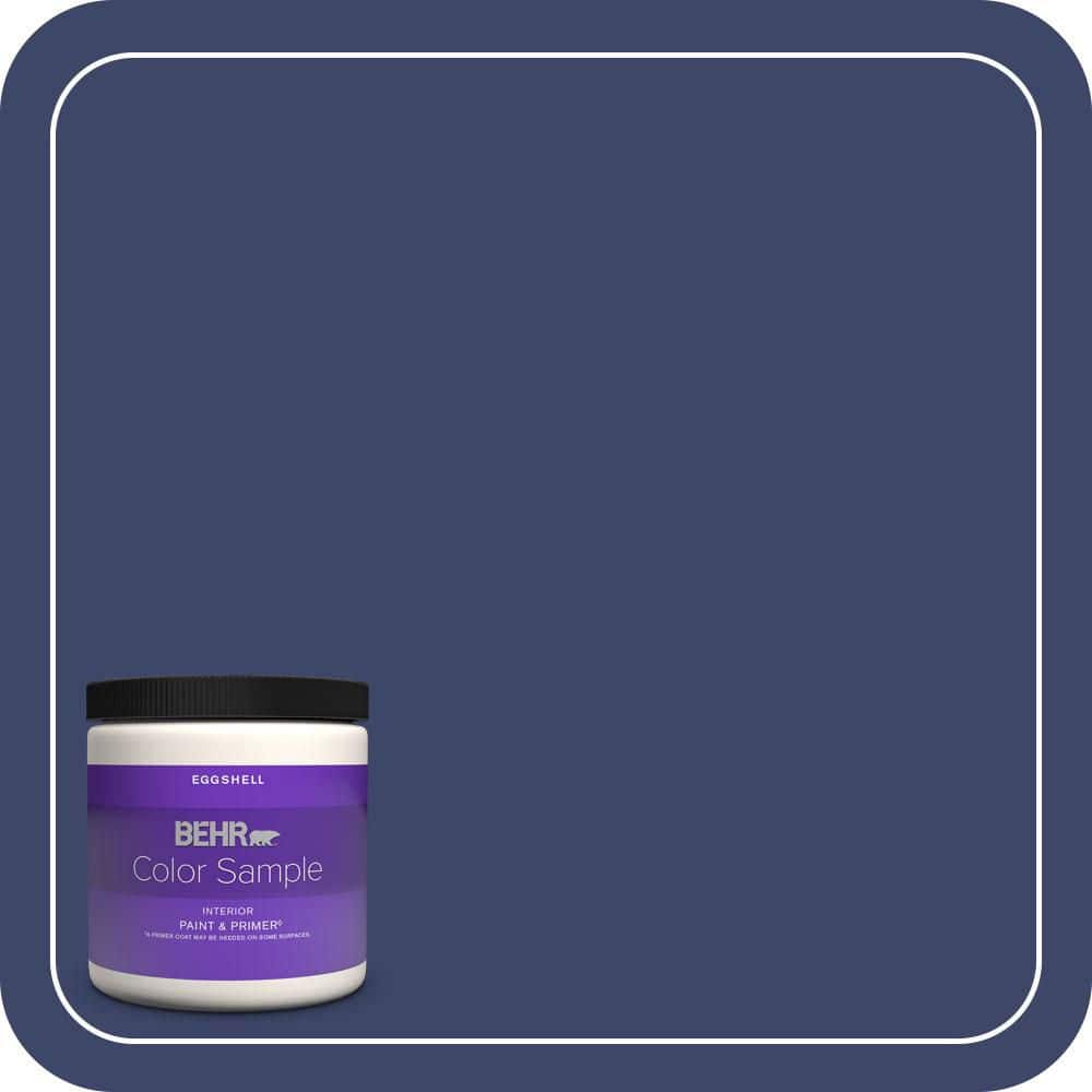 BEHR PREMIUM PLUS 8 oz. #S-H-620 Midnight Sky Eggshell Enamel Interior Paint & Primer Color Sample