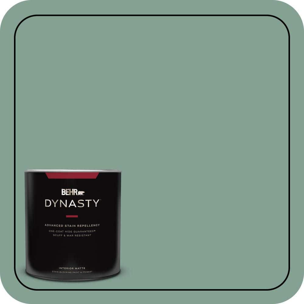 BEHR DYNASTY 1 qt. #S420-4 Australian Jade One-Coat Hide Matte Interior Stain-Blocking Paint and Primer