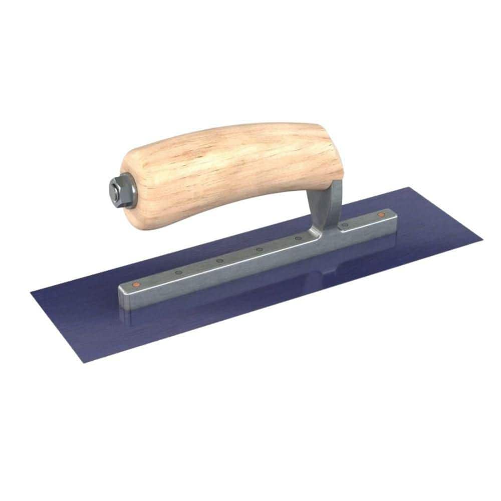 Unbranded 10 in. x 3 in. Square Finishing Trowel with Wood Handle (2)