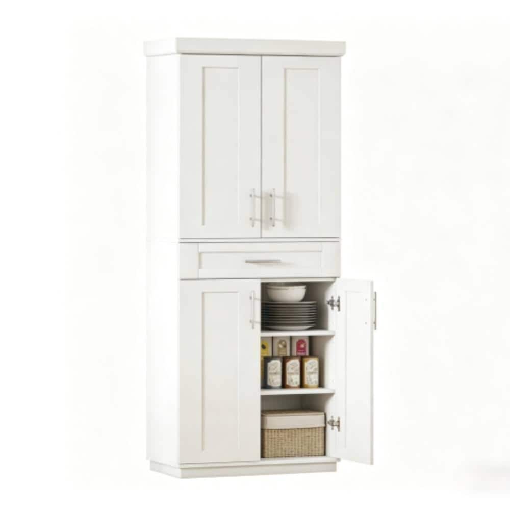 Unbranded 30 in. W x 15.8 in. D x 72 in. H Bathroom White Linen Cabinet
