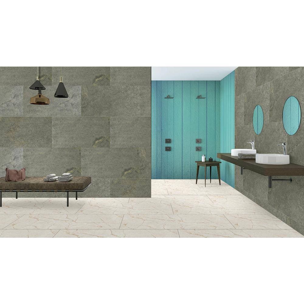 Dundee Deco Falkirk Johnstone 2/25 in. x 3 ft. x 2 ft. Green Stone Veneer Decorative Wall Paneling 1-Pack (3)