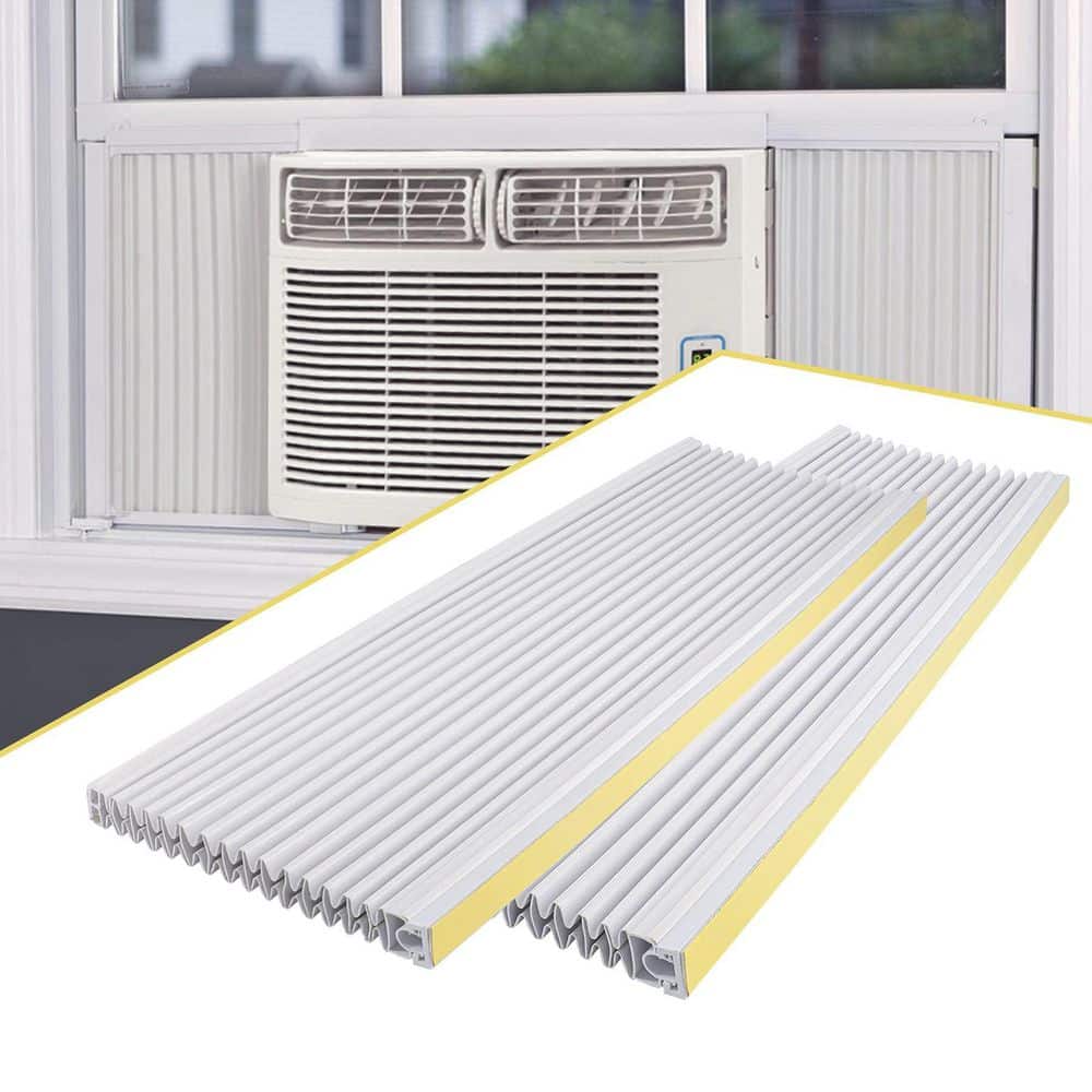 Numhew 2 Pack Double Layer Self-Adhesive Window AC Side Panel Kit, Windproof Dustproof, All Season Energy Saving Insulation (1)