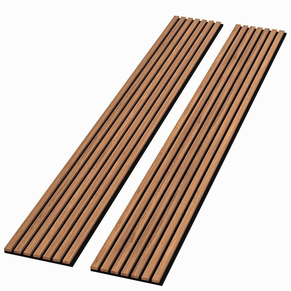 Ejoy 94 in. x 23.6 in x 0.8 in. Acoustic Vinyl Wall Cladding Siding Board in Warm Light Oak Color (Set of 2-piece) (2)