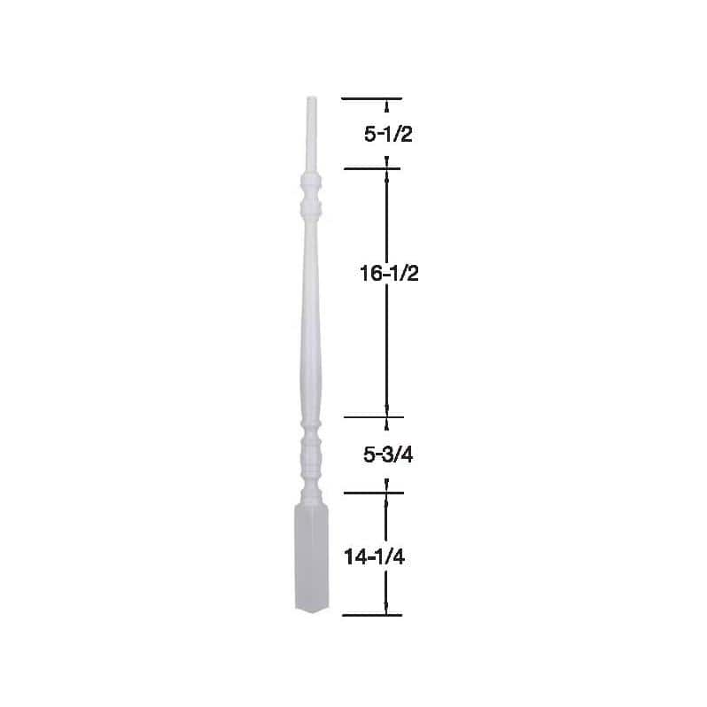 EVERMARK Stair Parts 42 in. x 1-3/4 in. 5300 Primed Pin Top Wood Baluster for Stair Remodel (2)