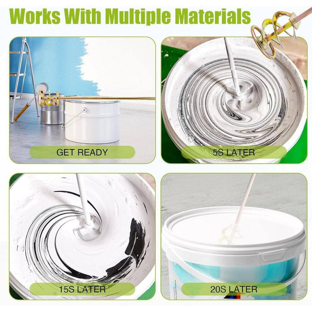KIWDZFU 16.89 in. Rust-Proof Paint Stirrer Drill Attachment for 1-5 Gal. Buckets Mixing Paint Resin Epoxy (3)