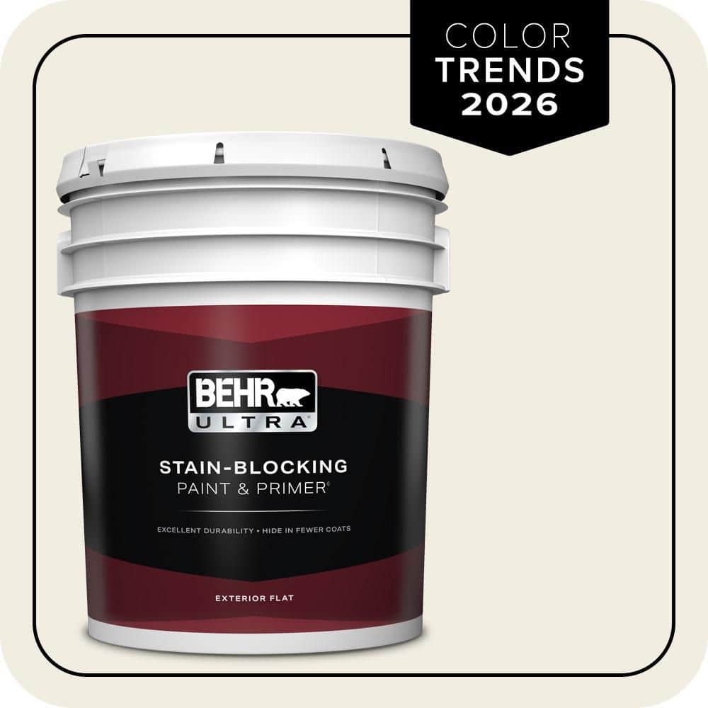 BEHR ULTRA 5 gal. Designer Collection #DC-003 Blank Canvas Flat Exterior Paint & Primer