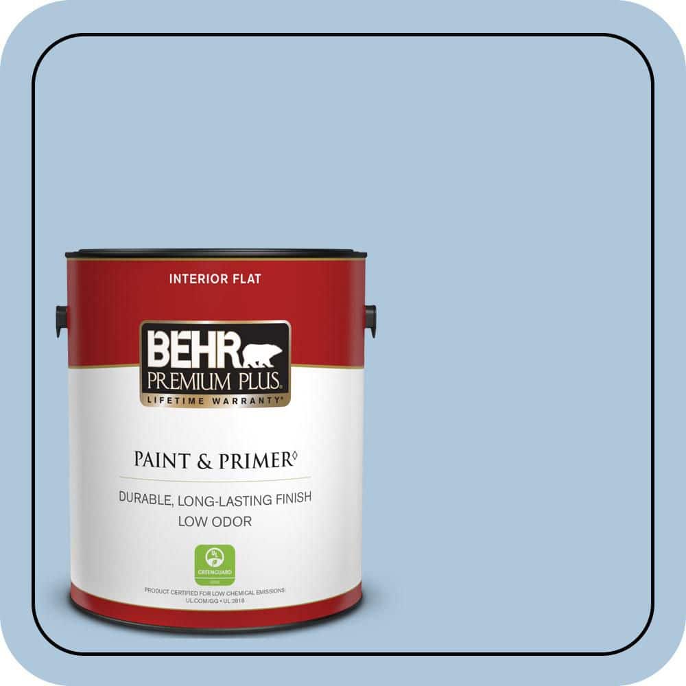 BEHR PREMIUM PLUS 1 gal. #PPU14-13 Caspian Tide Flat Low Odor Interior Paint & Primer