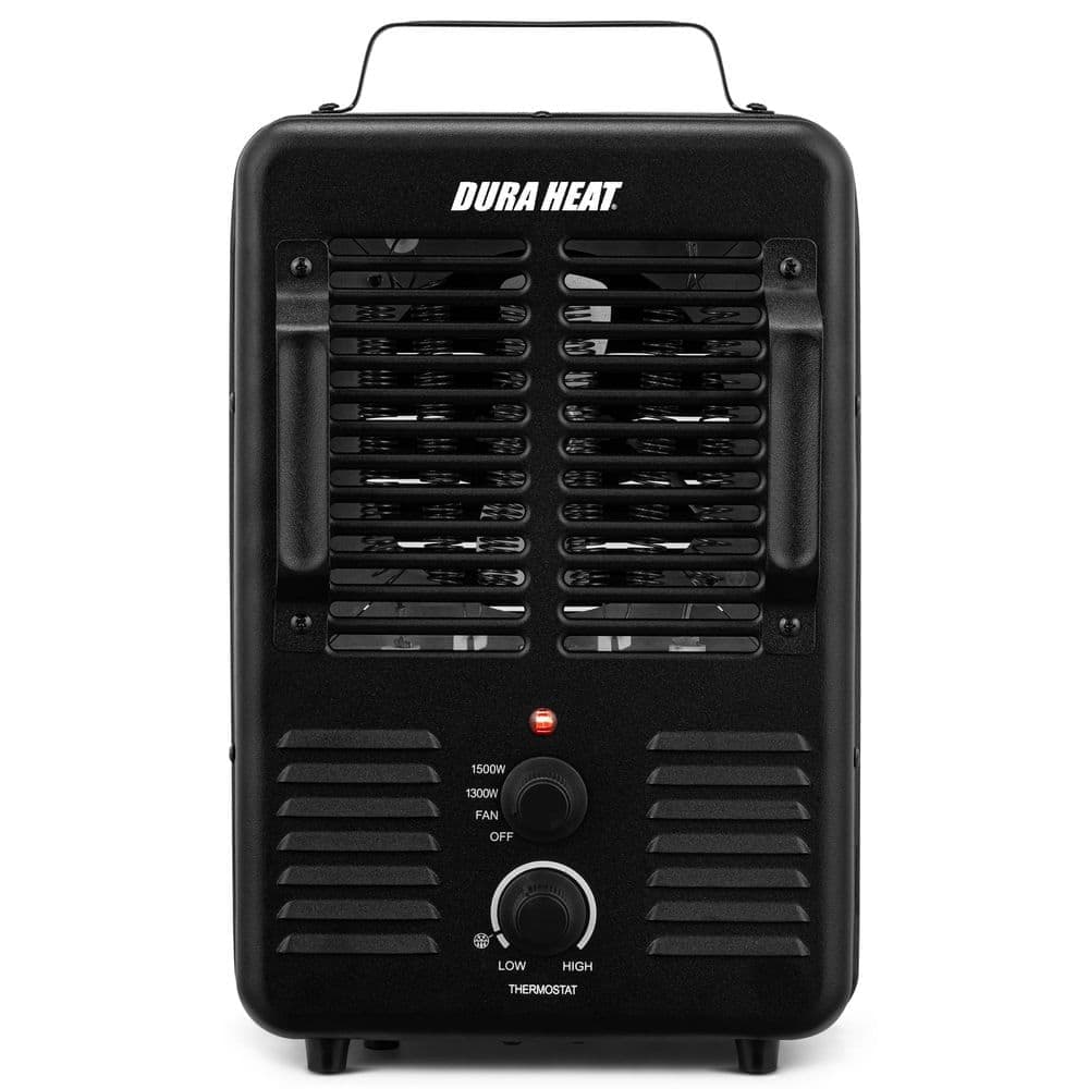 DURA HEAT 1500-Watt Electric Milkhouse Portable Space Utility Heater, Durable Metal Cabinet, AntiFreeze Setting, Thermostat, Black