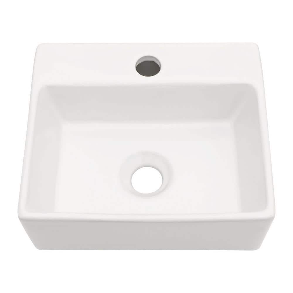Miscool Anky 4.8 in. H Wall Mounted Bathroom Sink in White Ceramic (1)