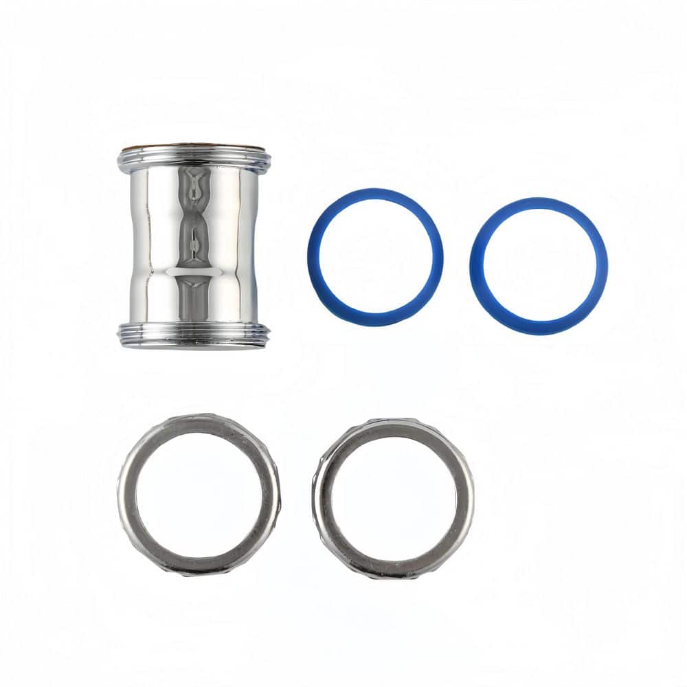 Everbilt 1-1/4in. x 2in. 20-Gauge Chrome-Plated Brass Double Slip-Joint Compression Coupling