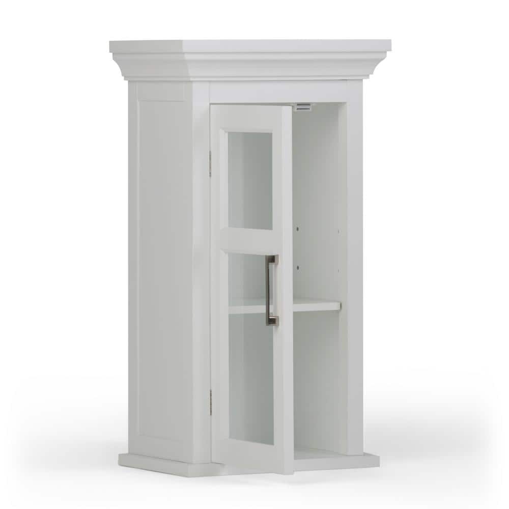 Simpli Home Avington 26.9 in. H x 14 in. W Single Door Wall Cabinet in Pure White (2)