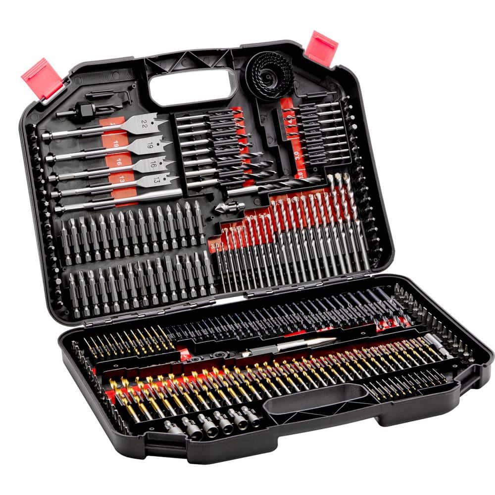 VEVOR Drill and Driver Bit Set, Screwdriver Bit Set, Carbon Steel, Drill Bit Set, (246-Piece) with Case (1)