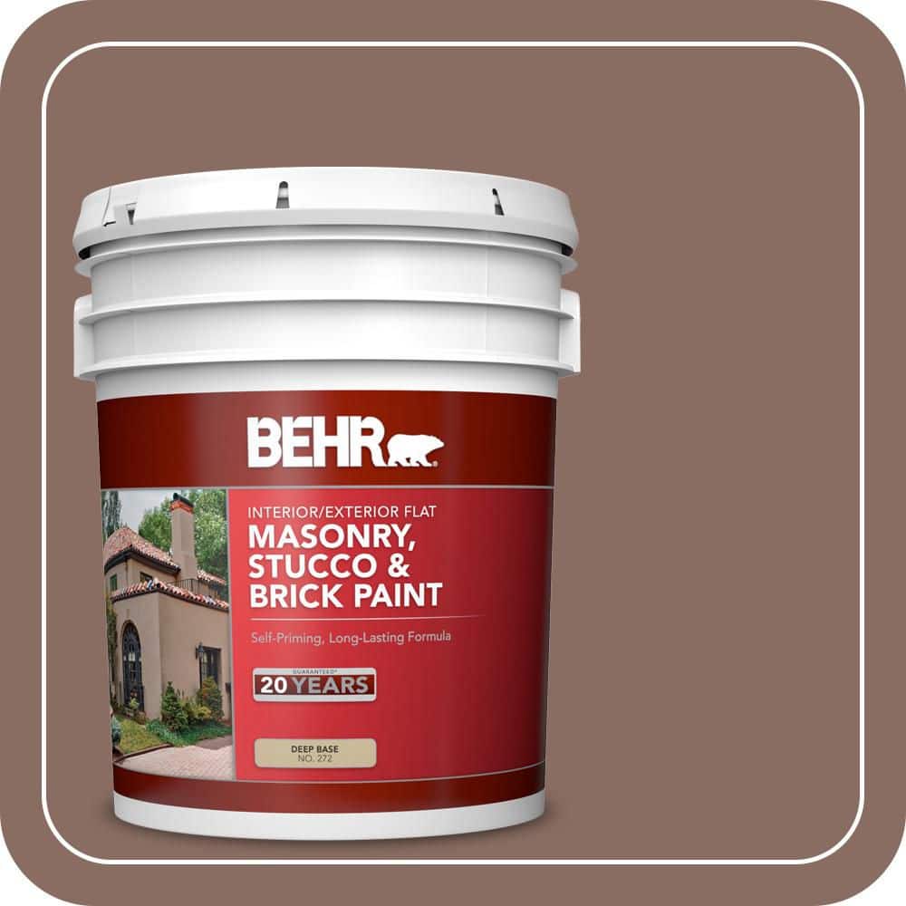 BEHR 5 gal. #N150-5 French Truffle Flat Interior/Exterior Masonry, Stucco and Brick Paint (1)