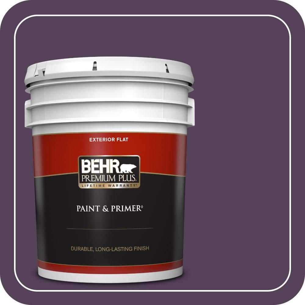 BEHR PREMIUM PLUS 5 gal. #S-H-680 Purple Bloom Flat Exterior Paint & Primer