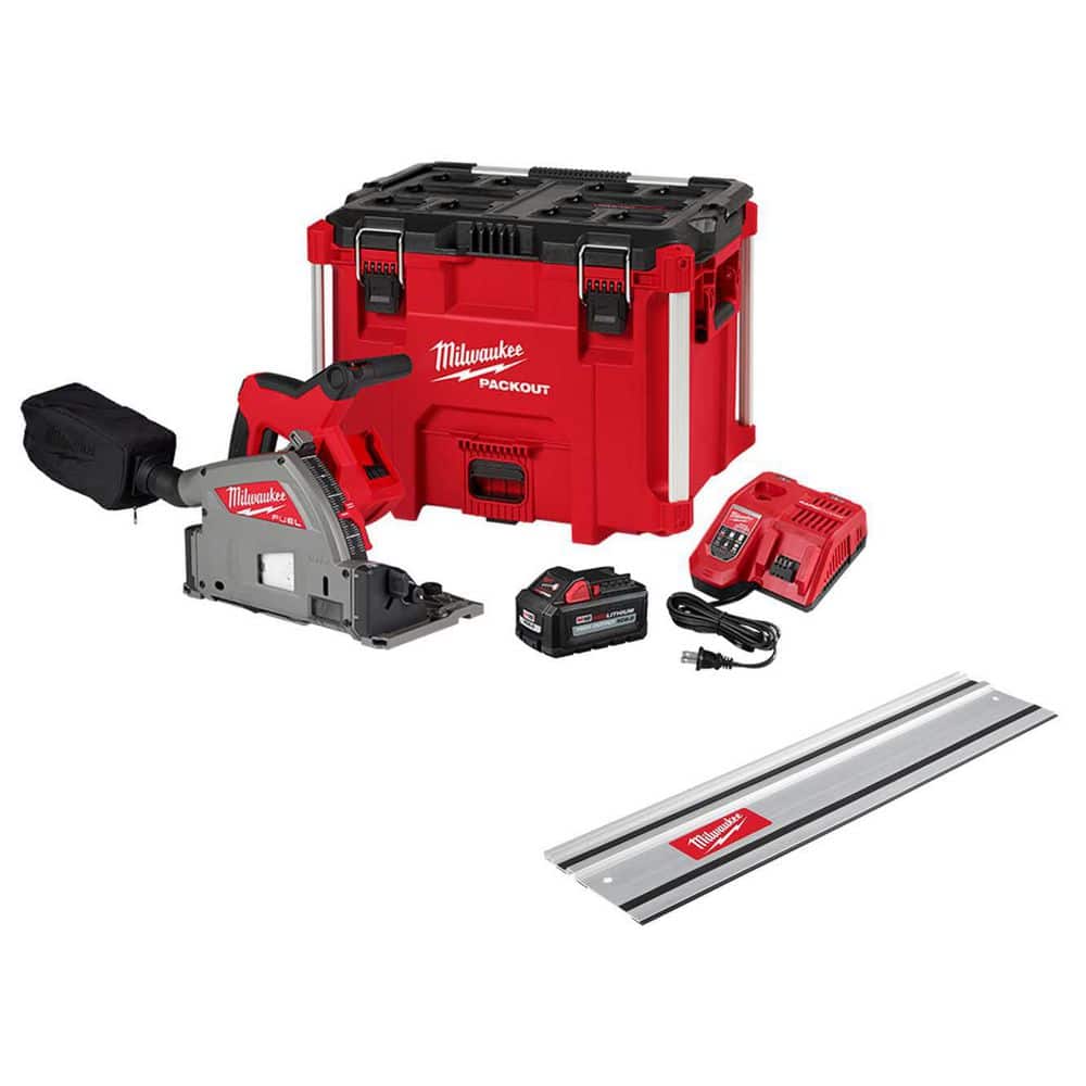 Milwaukee M18 FUEL 18V Lithium-Ion Brushless Cordless 6-1/2 in. Plunge Track Saw Kit with 31 in. Track Saw Guide Rail (1)