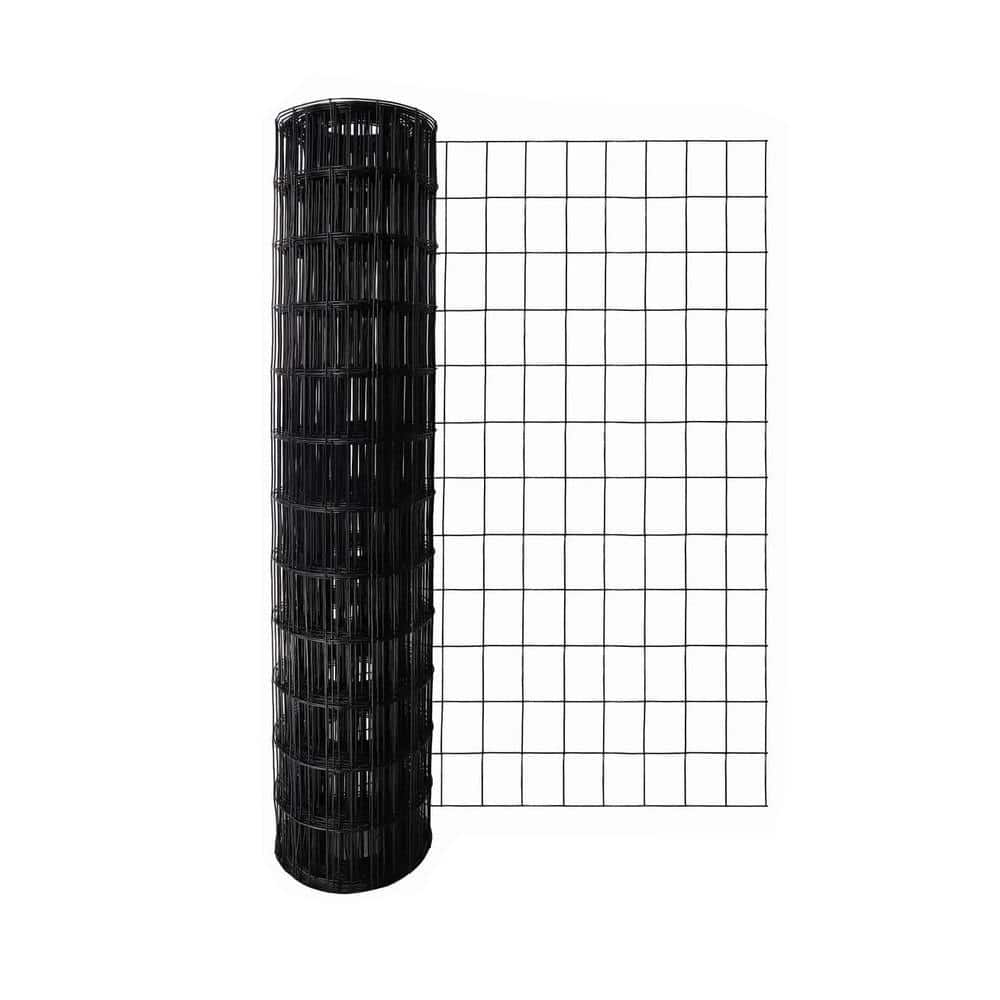 Justincity 36 in. x 50 ft. Black 2 Coating Metal Wire Mesh 2 Inch x 4 Inch 15GA for Garden Border Fencing (1)