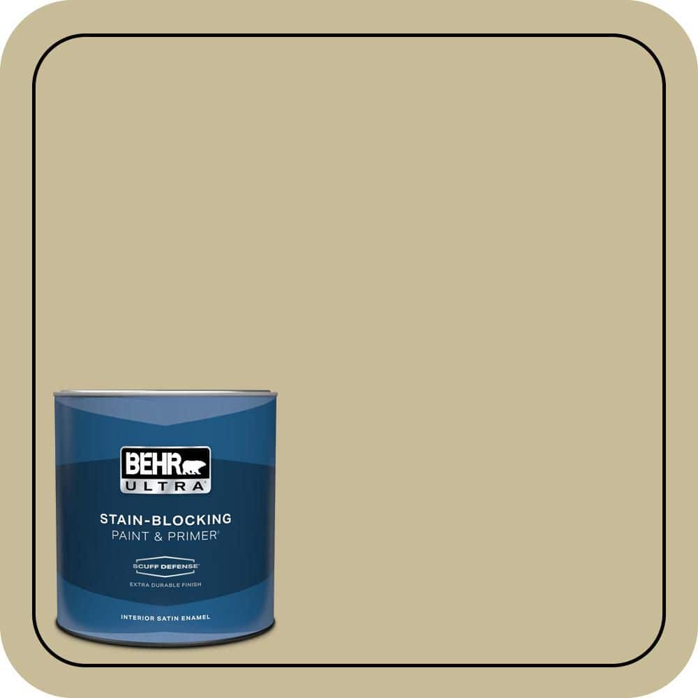 BEHR ULTRA 1 qt. #PPU8-09 Tea Bag Extra Durable Satin Enamel Interior Paint & Primer