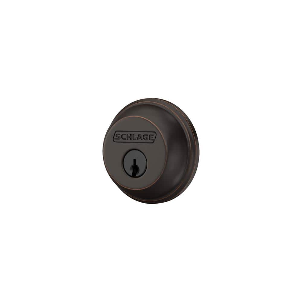 Schlage B60 Series Aged Bronze Single Cylinder Deadbolt Certified Highest for Security and Durability (3)