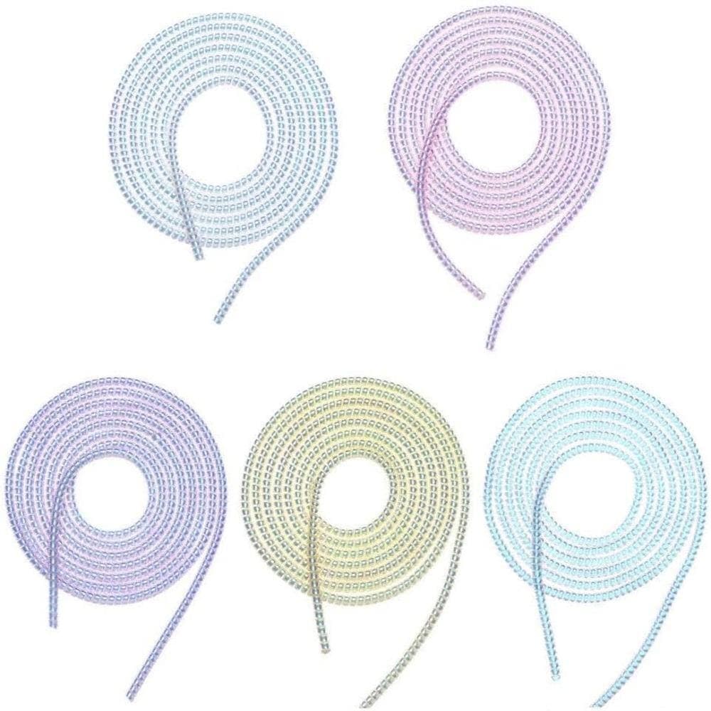 Unbranded Pink Spiral Cable Protector Sleeve 1.5 m 4.92 ft Flexible Wire Loom Wrap for Phone Charger USB (2)