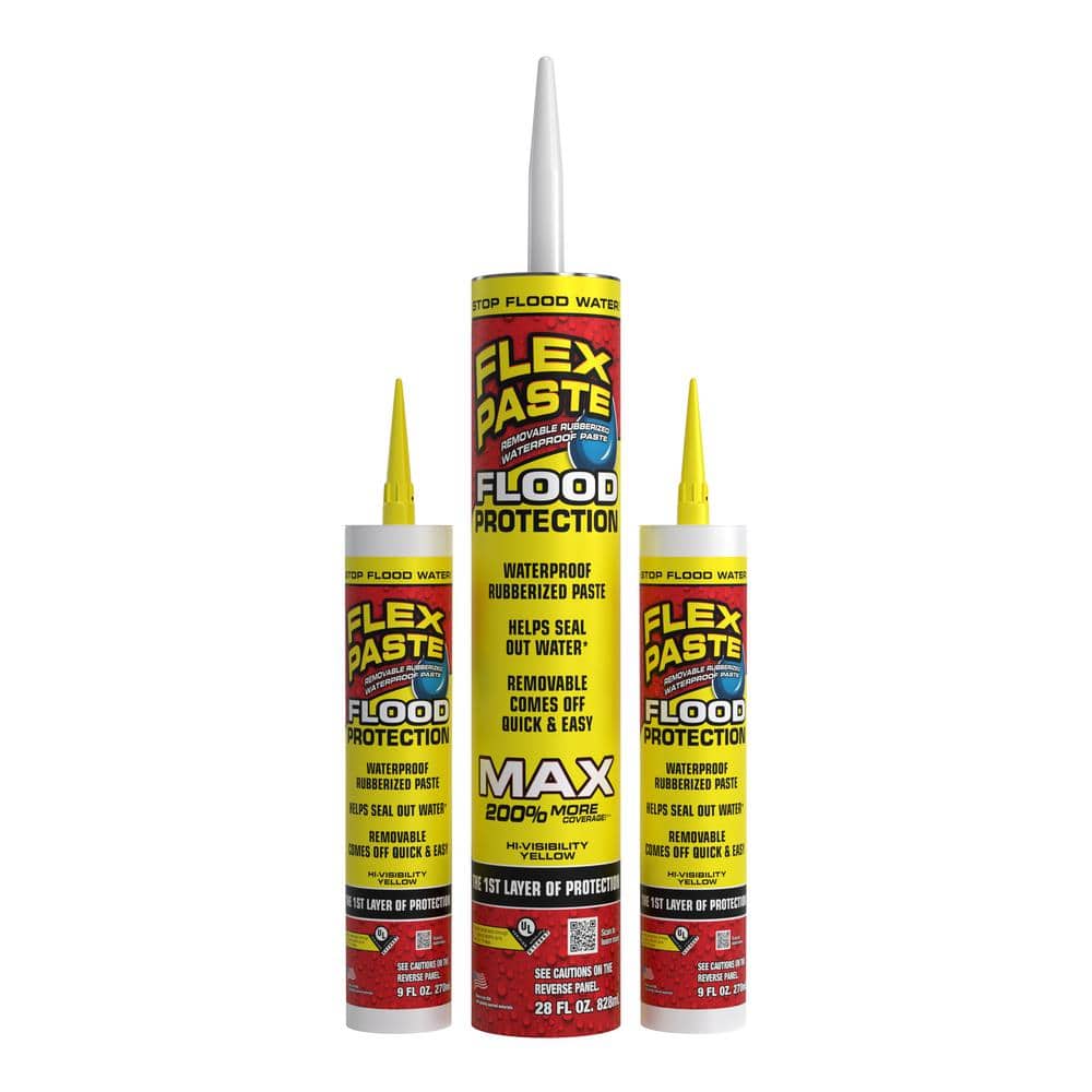 FLEX SEAL FAMILY OF PRODUCTS Flex Paste Flood Protection Multipurpose Sealant 9 oz. Cartridge (6-Pack) (Yellow) (2)
