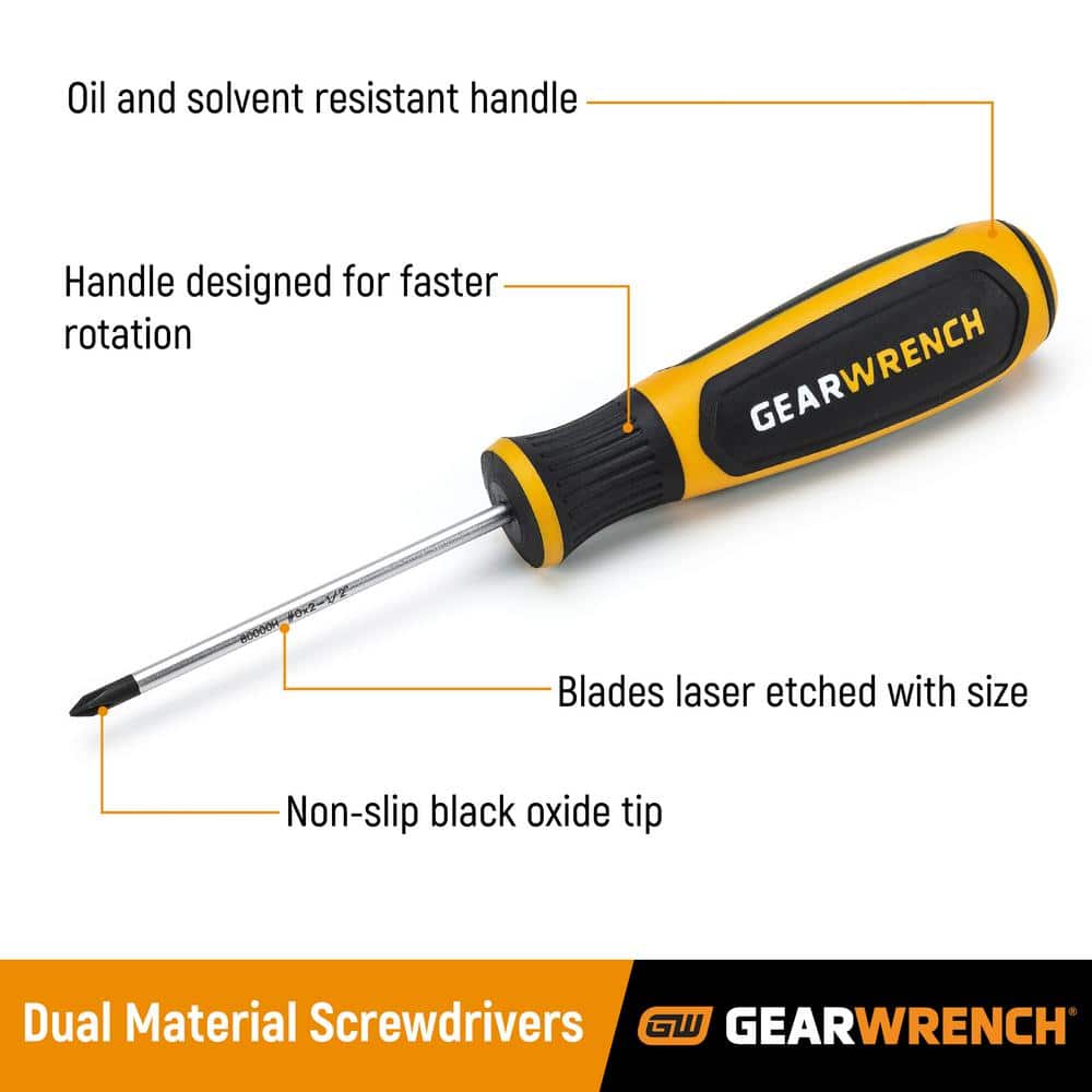 GEARWRENCH #3 x 6 in. Phillips Dual Material Screwdriver (2)