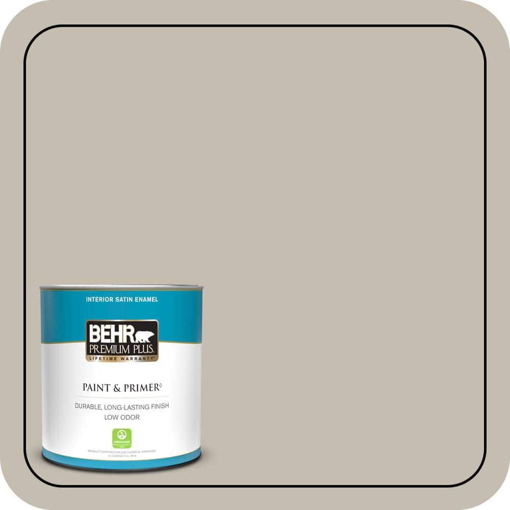 BEHR PREMIUM PLUS 1 qt. #N320-3 Tanglewood Satin Enamel Low Odor Interior Paint & Primer
