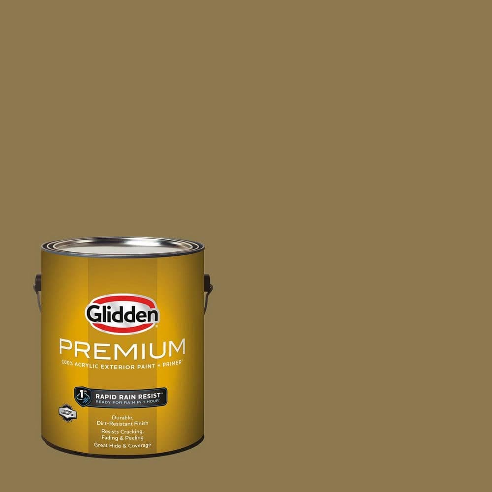 Glidden Premium 1 gal. Rustic Ranch PPG1104-6 Semi-Gloss Exterior Latex Paint