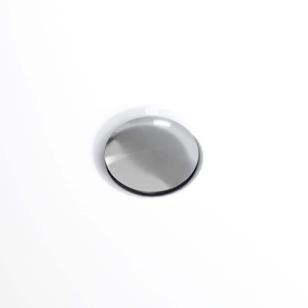 Unbranded 59 in. x 30 in. Acrylic Freestanding Oval Soaking Bathtub with Center Drain in White/Chrome Overflow and Pop-Up Drain (3)