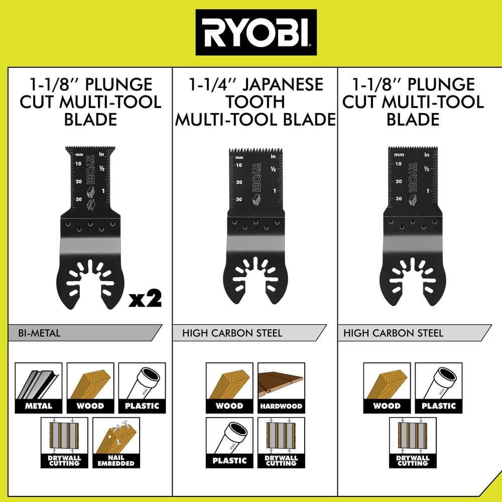RYOBI 4-Piece Wood and Metal Oscillating Multi-Tool Blade Set (4)