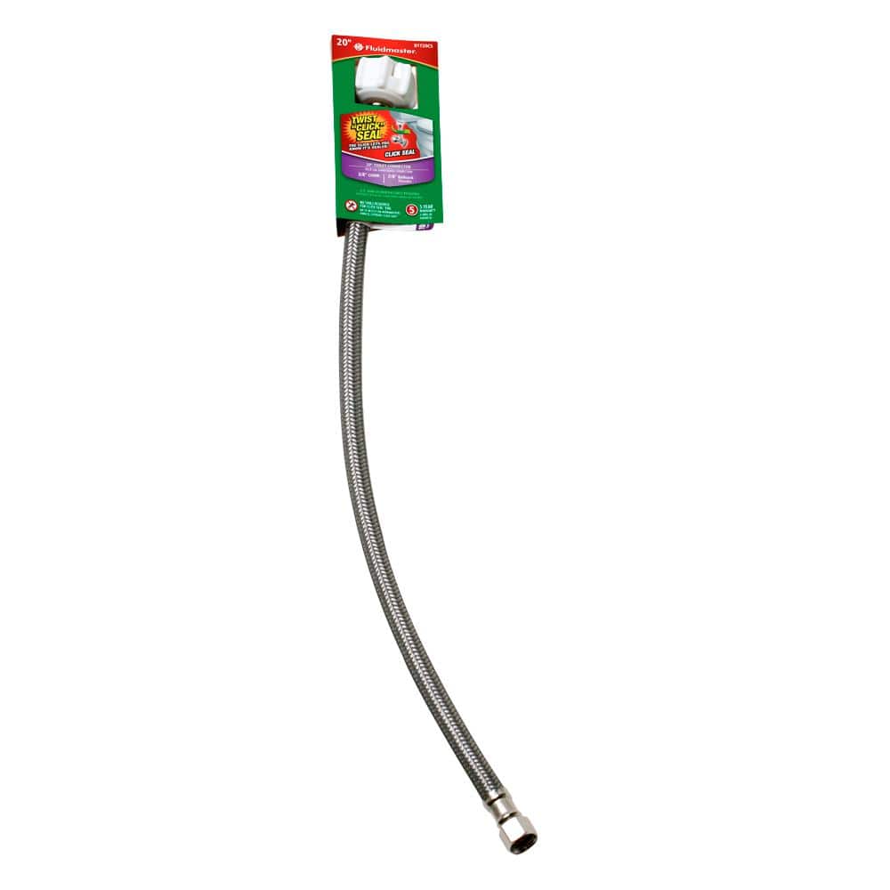 Fluidmaster Click Seal 3/8 in. Comp x 7/8 in. Ballcock x 20 in. Length Braided Stainless Steel Toilet Connector (2)
