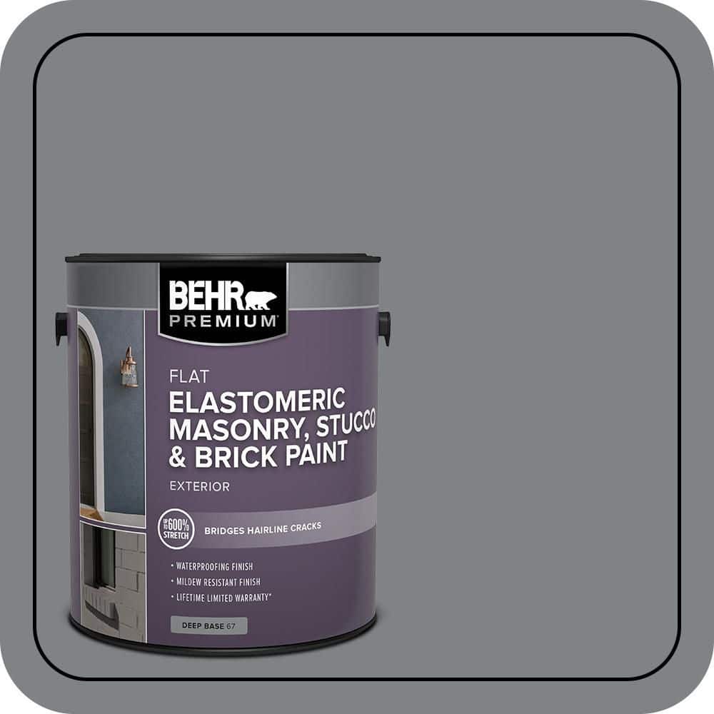BEHR PREMIUM 1 gal. #PPU26-03 Legendary Gray Elastomeric Masonry, Stucco and Brick Exterior Paint