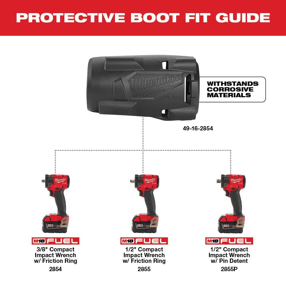 Milwaukee M18 FUEL GEN-2 Compact Impact Wrench Rubber Protective Boot (2)