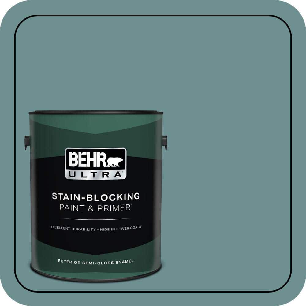 BEHR ULTRA 1 gal. #500F-6 Hallowed Hush Semi-Gloss Enamel Exterior Paint & Primer