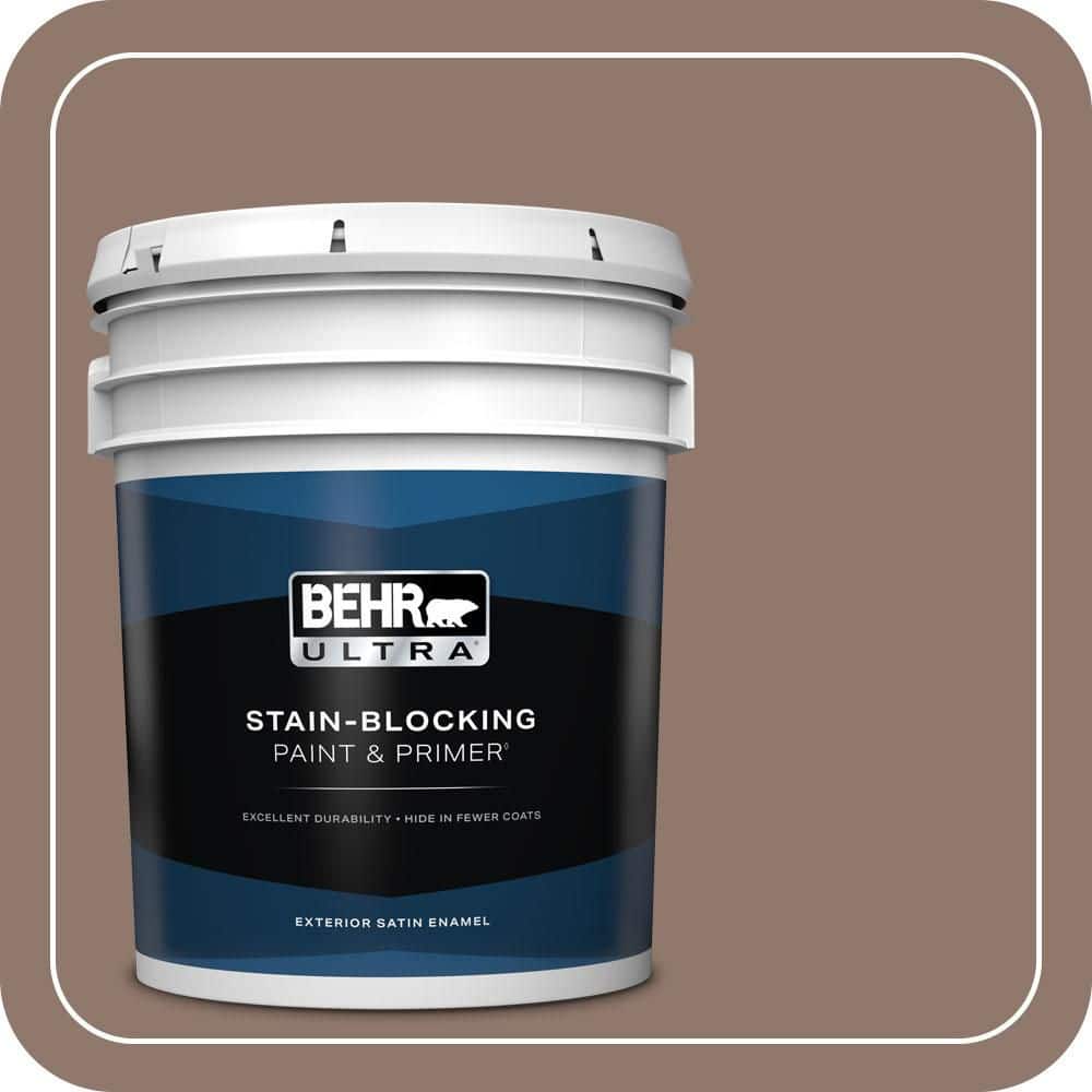 BEHR ULTRA 5 gal. #N170-5 Chocolate Heart Satin Enamel Exterior Paint & Primer