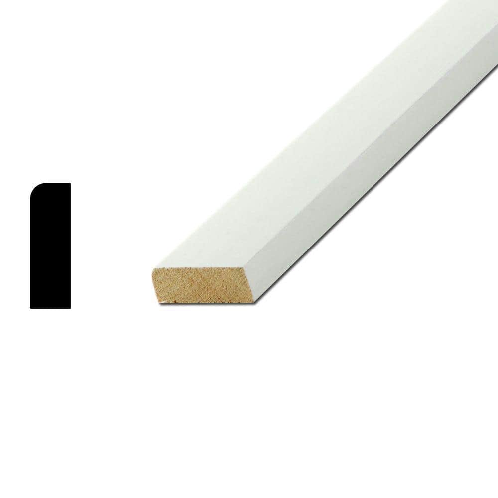 American Wood Moulding WM877 7/16 in. x 1-1/4 in. Primed Finger-Joint Pine Round Edge Stop Molding (2)