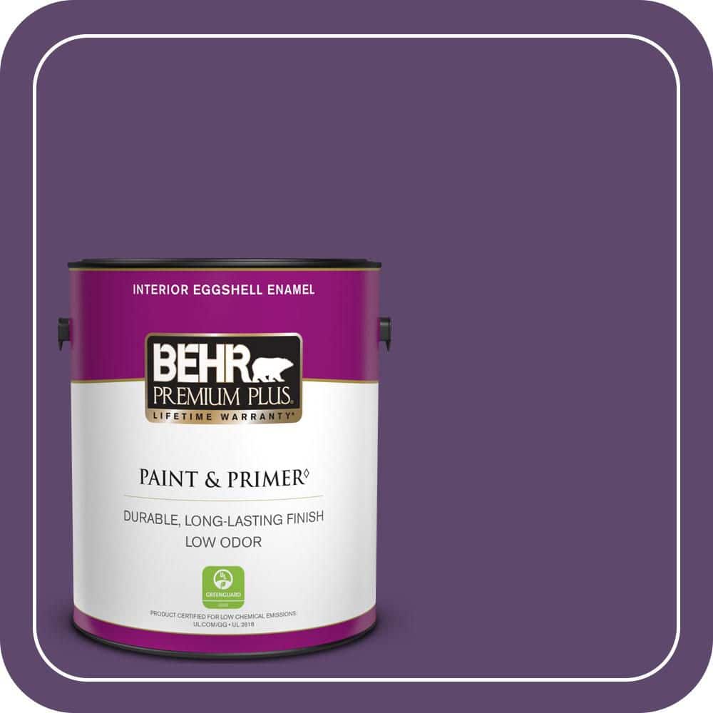 BEHR PREMIUM PLUS 1 gal. #S-G-660 Wild Grapes Eggshell Enamel Low Odor Interior Paint & Primer