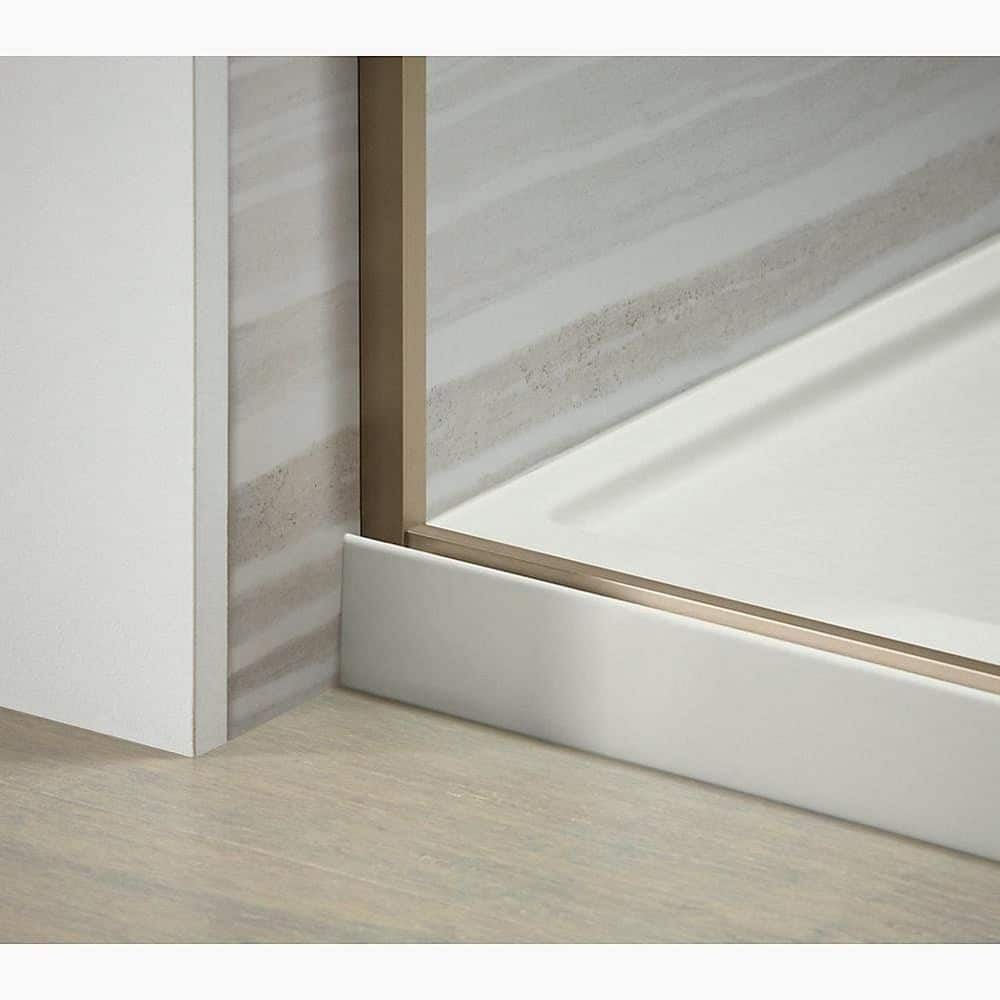 KOHLER Rely 60 in. L x 42 in. W Alcove Shower Pan Base with Center Drain in Dune (2)