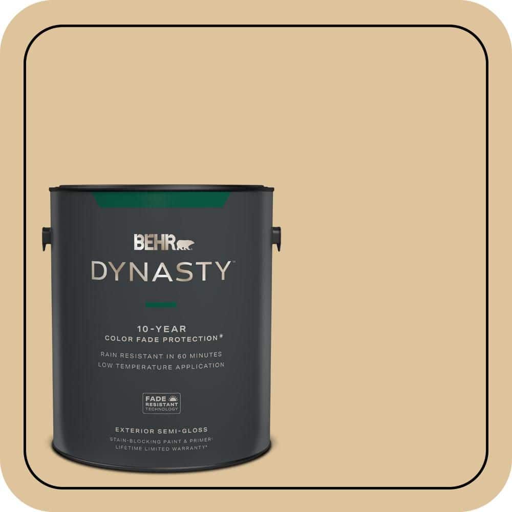 BEHR DYNASTY 1 gal. #S300-3 Almond Cookie Semi-Gloss Enamel Exterior Stain-Blocking Paint & Primer