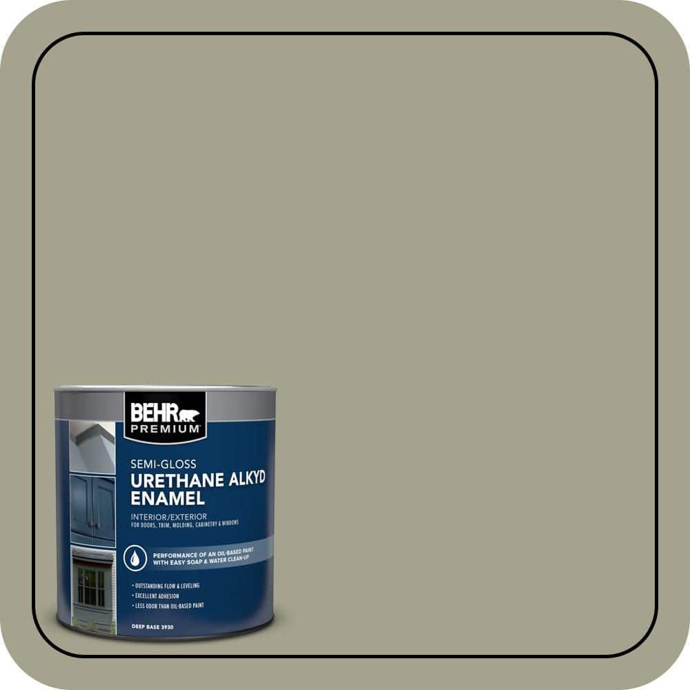 BEHR PREMIUM 1 qt. #400F-5 Promenade Semi-Gloss Enamel Urethane Alkyd Interior/Exterior Paint (1)