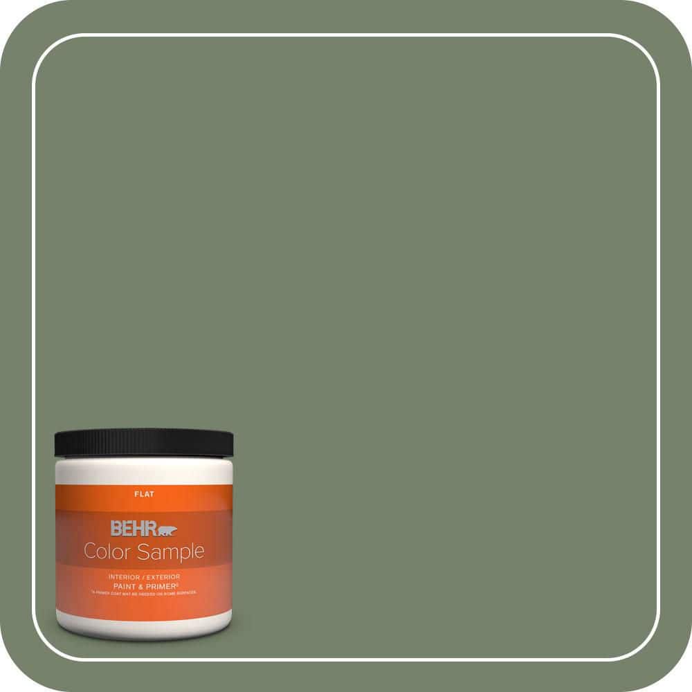 BEHR PREMIUM PLUS #MQ6-16 Gazebo Green Enamel Interior/Exterior Paint & Primer Color Sample (1)