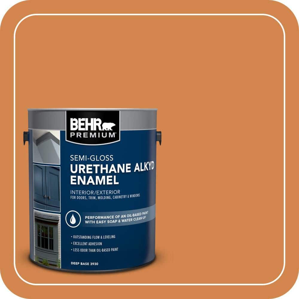 BEHR PREMIUM 1 gal. #PPU3-03 Flaming Torch Urethane Alkyd Semi-Gloss Enamel Interior/Exterior Paint
