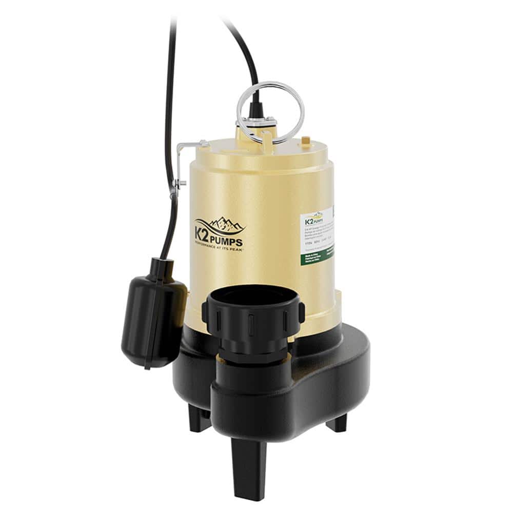 K2 PRO 3/4 HP Heavy-Duty Cast Iron Sewage Pump with Tethered Switch (3)