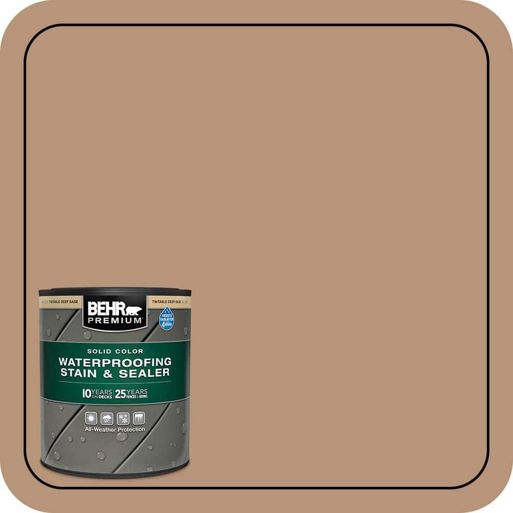 BEHR PREMIUM 1 qt. #280F-4 Burnt Almond Solid Color Waterproofing Exterior Wood Stain and Sealer (1)