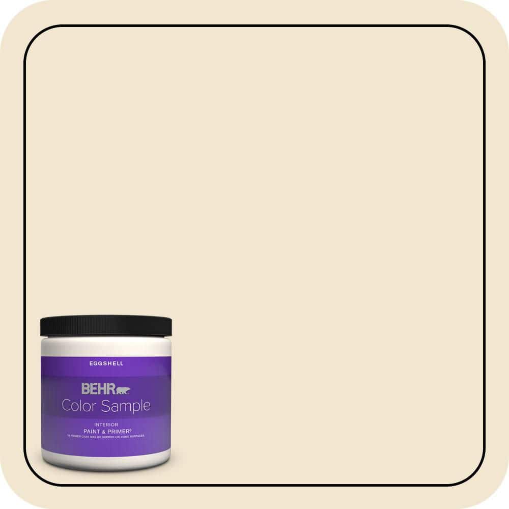 BEHR PREMIUM PLUS 8 oz. #S310-1 Writing Paper Eggshell Enamel Interior Paint & Primer Color Sample