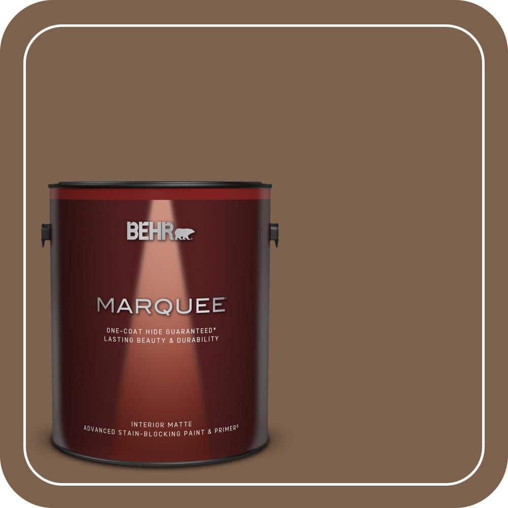 BEHR MARQUEE 1 gal. #PMD-60 Rich Walnut Matte Interior Paint & Primer