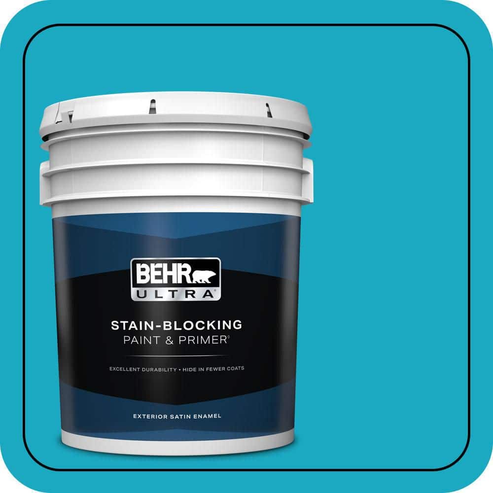 BEHR ULTRA 5 gal. #P480-5 High Dive Satin Enamel Exterior Paint & Primer