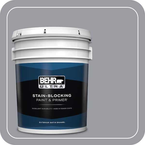 BEHR ULTRA 5 gal. #PPU26-20 Smokey Lilac Satin Enamel Exterior Paint & Primer (2)