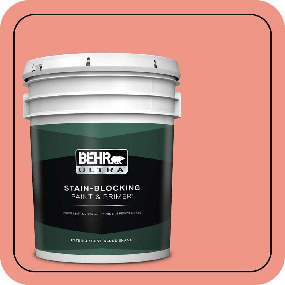 BEHR ULTRA 5 gal. #P180-4 Guava Jelly Semi-Gloss Enamel Exterior Paint & Primer